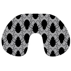 Pattern Beetle Insect Black Grey Travel Neck Pillow by Hannah976