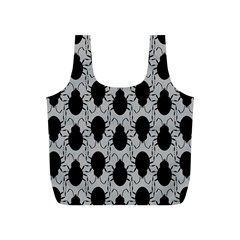 Pattern Beetle Insect Black Grey Full Print Recycle Bag (s) by Hannah976