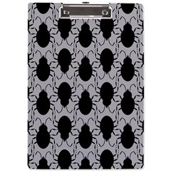 Pattern Beetle Insect Black Grey A4 Acrylic Clipboard by Hannah976