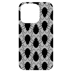 Pattern Beetle Insect Black Grey Iphone 14 Pro Black Uv Print Case by Hannah976