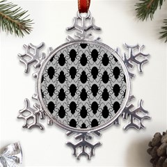 Pattern Beetle Insect Black Grey Metal Large Snowflake Ornament by Hannah976