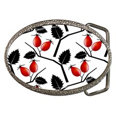 Rose Hip Pattern Branches Autumn Belt Buckles