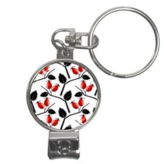 Rose Hip Pattern Branches Autumn Nail Clippers Key Chain by Hannah976