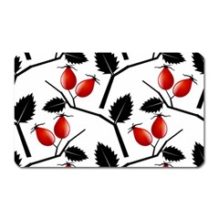 Rose Hip Pattern Branches Autumn Magnet (rectangular)