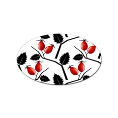 Rose Hip Pattern Branches Autumn Sticker Oval (100 Pack)