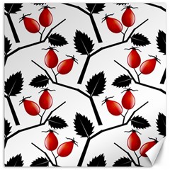 Rose Hip Pattern Branches Autumn Canvas 12  X 12  by Hannah976