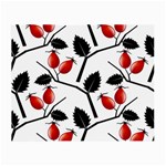 Rose Hip Pattern Branches Autumn Small Glasses Cloth (2 Sides) Front