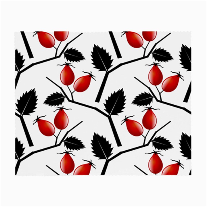 Rose Hip Pattern Branches Autumn Small Glasses Cloth (2 Sides)