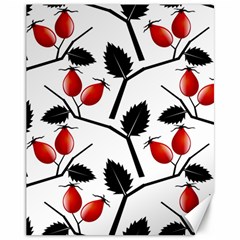 Rose Hip Pattern Branches Autumn Canvas 11  X 14  by Hannah976