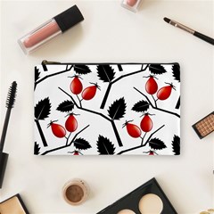 Rose Hip Pattern Branches Autumn Cosmetic Bag (medium) by Hannah976