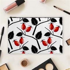 Rose Hip Pattern Branches Autumn Cosmetic Bag (large) by Hannah976