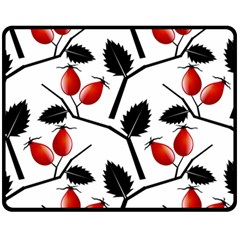 Rose Hip Pattern Branches Autumn Fleece Blanket (medium) by Hannah976