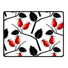 Rose Hip Pattern Branches Autumn Fleece Blanket (small) by Hannah976