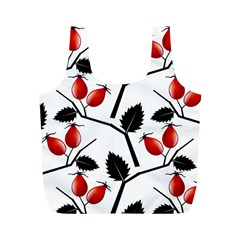 Rose Hip Pattern Branches Autumn Full Print Recycle Bag (m) by Hannah976