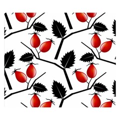 Rose Hip Pattern Branches Autumn Premium Plush Fleece Blanket (small) by Hannah976