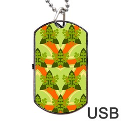 Texture Plant Herbs Herb Green Dog Tag Usb Flash (two Sides) by Hannah976