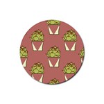 Cactus Pattern Background Texture Rubber Round Coaster (4 pack) Front