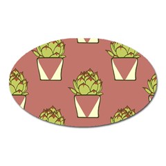 Cactus Pattern Background Texture Oval Magnet by Hannah976