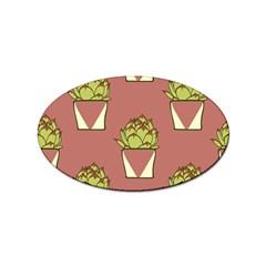 Cactus Pattern Background Texture Sticker Oval (10 Pack)