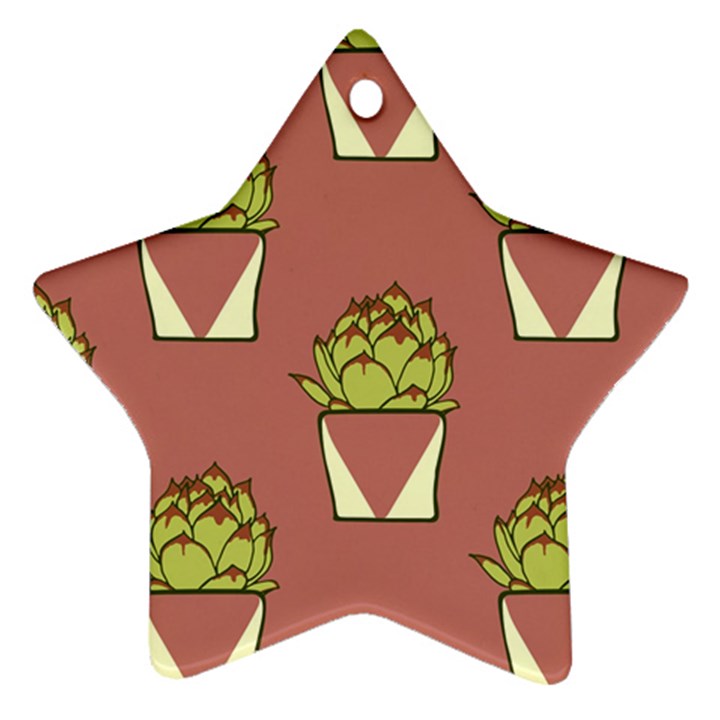 Cactus Pattern Background Texture Star Ornament (Two Sides)