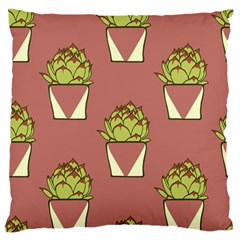 Cactus Pattern Background Texture Large Premium Plush Fleece Cushion Case (two Sides) by Hannah976