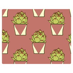 Cactus Pattern Background Texture Two Sides Premium Plush Fleece Blanket (medium)