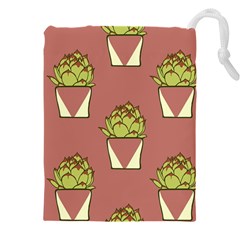 Cactus Pattern Background Texture Drawstring Pouch (4xl) by Hannah976