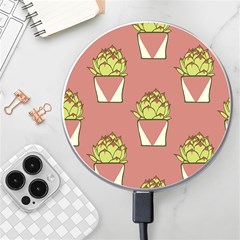 Cactus Pattern Background Texture Wireless Fast Charger(white) by Hannah976