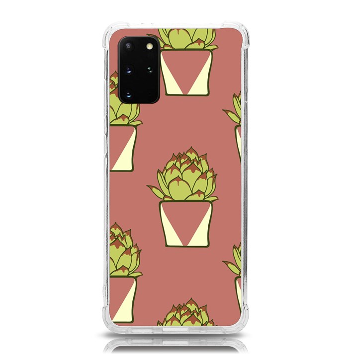 Cactus Pattern Background Texture Samsung Galaxy S20Plus 6.7 Inch TPU UV Case