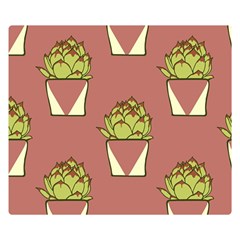 Cactus Pattern Background Texture Premium Plush Fleece Blanket (small) by Hannah976