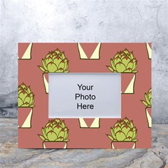 Cactus Pattern Background Texture White Tabletop Photo Frame 4 x6 