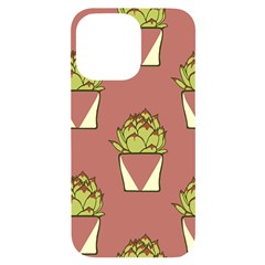 Cactus Pattern Background Texture Iphone 14 Pro Max Black Uv Print Case by Hannah976