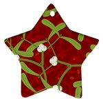 Mistletoe Christmas Texture Advent Ornament (Star) Front