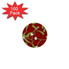 Mistletoe Christmas Texture Advent 1  Mini Buttons (100 pack) 