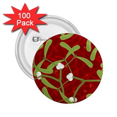 Mistletoe Christmas Texture Advent 2.25  Buttons (100 pack) 