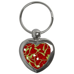 Mistletoe Christmas Texture Advent Key Chain (Heart)