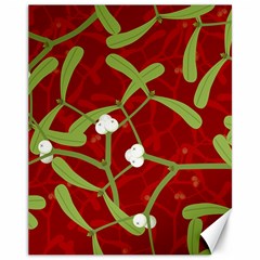 Mistletoe Christmas Texture Advent Canvas 11  x 14 