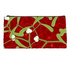 Mistletoe Christmas Texture Advent Pencil Case