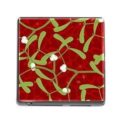 Mistletoe Christmas Texture Advent Memory Card Reader (Square 5 Slot)