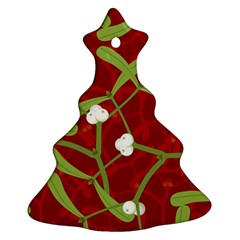 Mistletoe Christmas Texture Advent Christmas Tree Ornament (Two Sides)