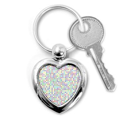 Dots Color Rows Columns Background Key Chain (heart) by Hannah976