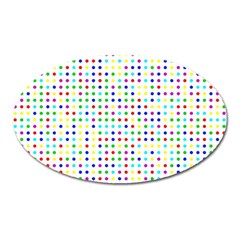 Dots Color Rows Columns Background Oval Magnet by Hannah976