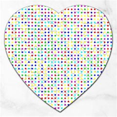 Dots Color Rows Columns Background Jigsaw Puzzle (heart) by Hannah976