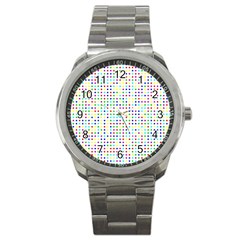 Dots Color Rows Columns Background Sport Metal Watch by Hannah976