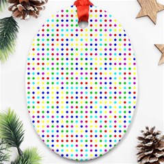 Dots Color Rows Columns Background Oval Ornament (two Sides) by Hannah976