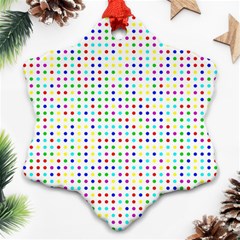 Dots Color Rows Columns Background Ornament (snowflake) by Hannah976