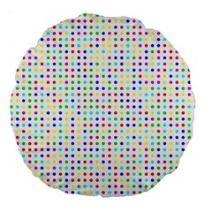 Dots Color Rows Columns Background Large 18  Premium Round Cushions by Hannah976