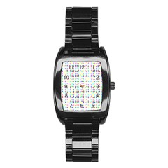 Dots Color Rows Columns Background Stainless Steel Barrel Watch by Hannah976