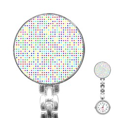 Dots Color Rows Columns Background Stainless Steel Nurses Watch by Hannah976