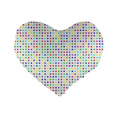 Dots Color Rows Columns Background Standard 16  Premium Flano Heart Shape Cushions by Hannah976